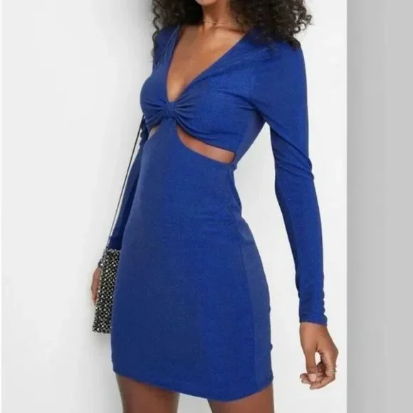 blue dress for baby girl Josie Bodycon Shimmer Gown | Dusty Blue | Debs & Prom main image 1